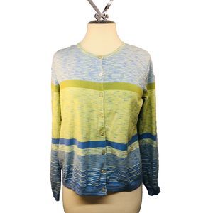 Vintage Talbots Cardigan Cotton Blend size Large 80s Cottage Coastal Gramma core